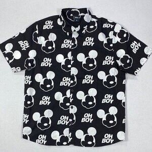 Men's Disney Neff‎ Mickey Mouse OH BOY Button Front Shirt